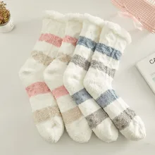 Домашние мягкие носки-тапочки для женщин и девочек; пушистые теплые рождественские носки; бархатные носки кораллового цвета с рисунком для принцессы; подарки на день рождения