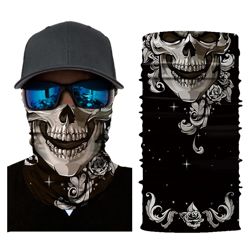 Маска Ghost moto rcycle Байкер Балаклава для нанесения маски на лицо головной платок шеи маска череп Хэллоуин лицо щит тушь для ресниц езда бандана мото - Цвет: 056