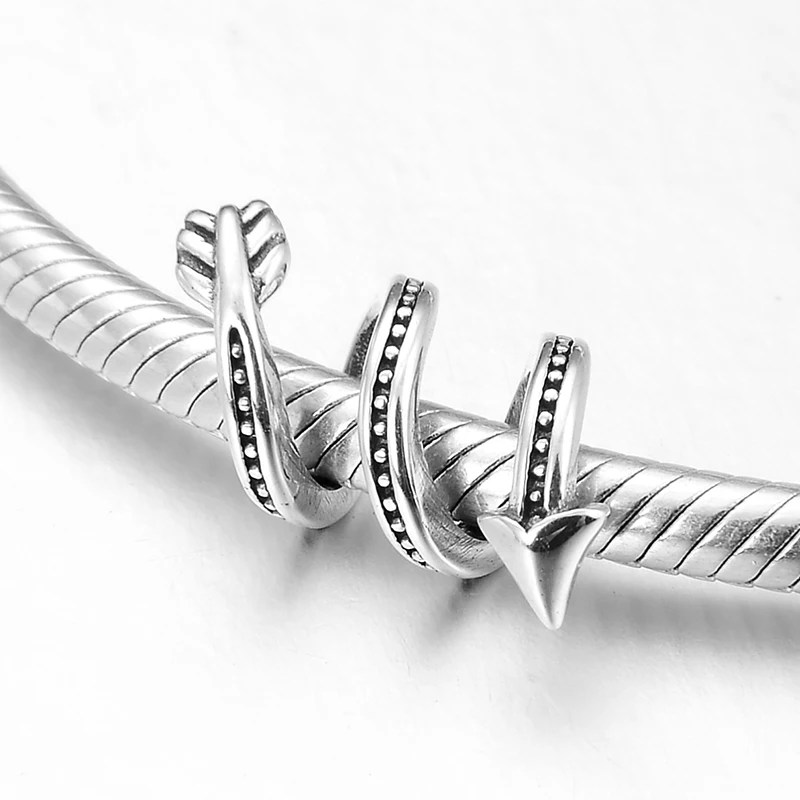 New Fashion 925 Sterling Silver Sweet Love Cupid Arrow charms Beads Jewelry Making Fits Original Pandora Charms Bracelet Bangles