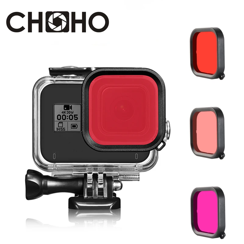 Фильтр для дайвинга Gopro 8 черный водонепроницаемый корпус подводный фильтры