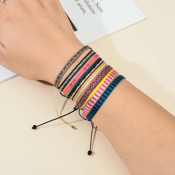 ZMZY Wholesale Handwoven Bracelet Colombia Cloth Braided Wristband Bracelets for Women Men Gift Hippie Boho Friendship Jewelry