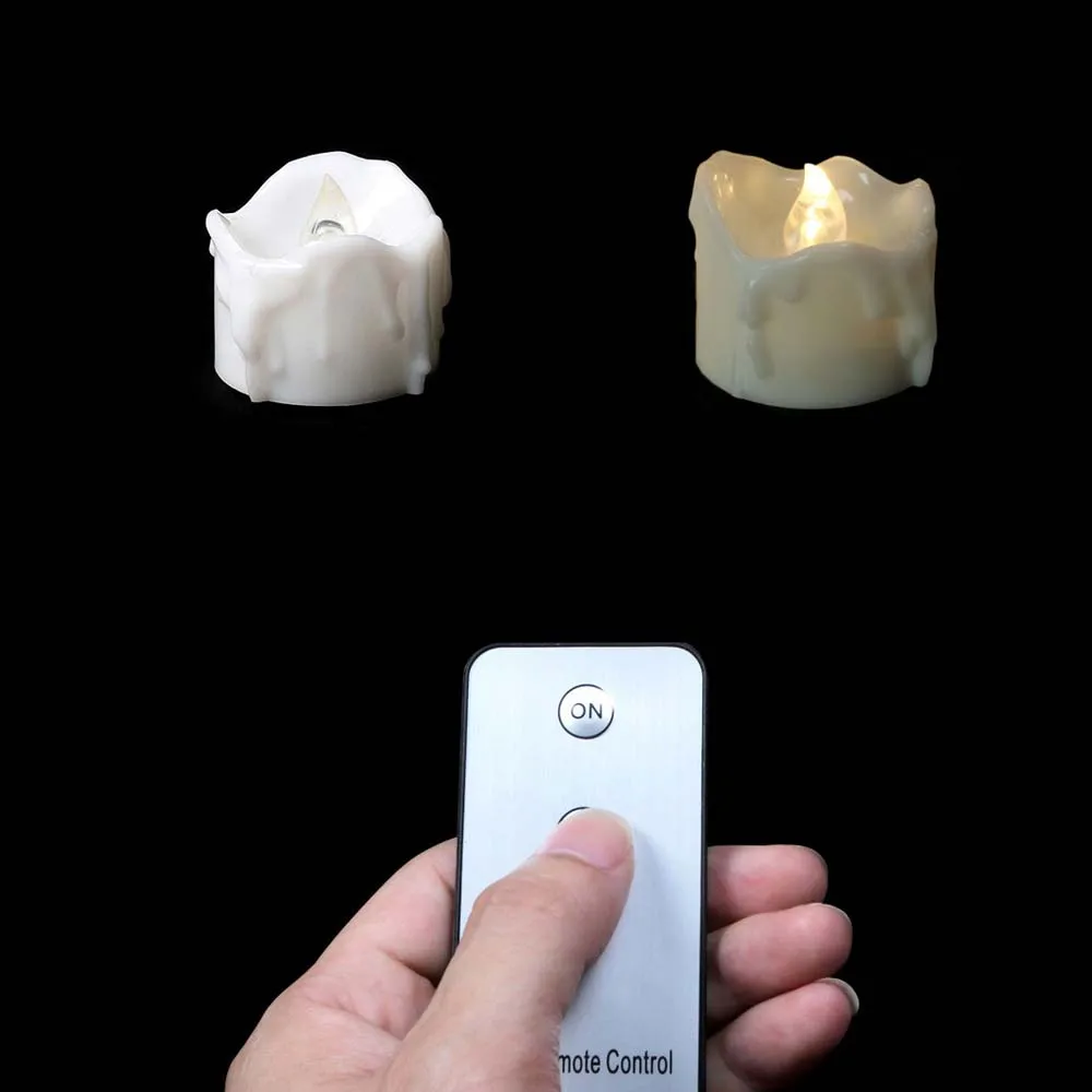 12pcs Remote Non-Remote Control LED Lights, Battery Powered LED Lights, LED Candle Lights, Festive White Atmosphere, LED Candles 6