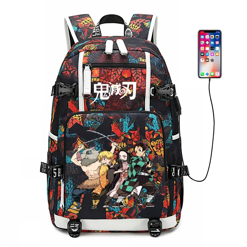 Demon Slayer: Kimetsu no Yaiba женский рюкзак аниме Bookbag нейлоновые школьные сумки большой дорожный рюкзак унисекс рюкзак для ноутбука