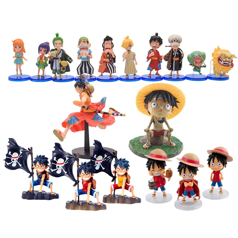 

One Piece Figure Luffy Toy 3 pcs/set 48 Lovely PVC Action Figure Doll Collectible Model Toy 5-21 CM Best Birthday Gift