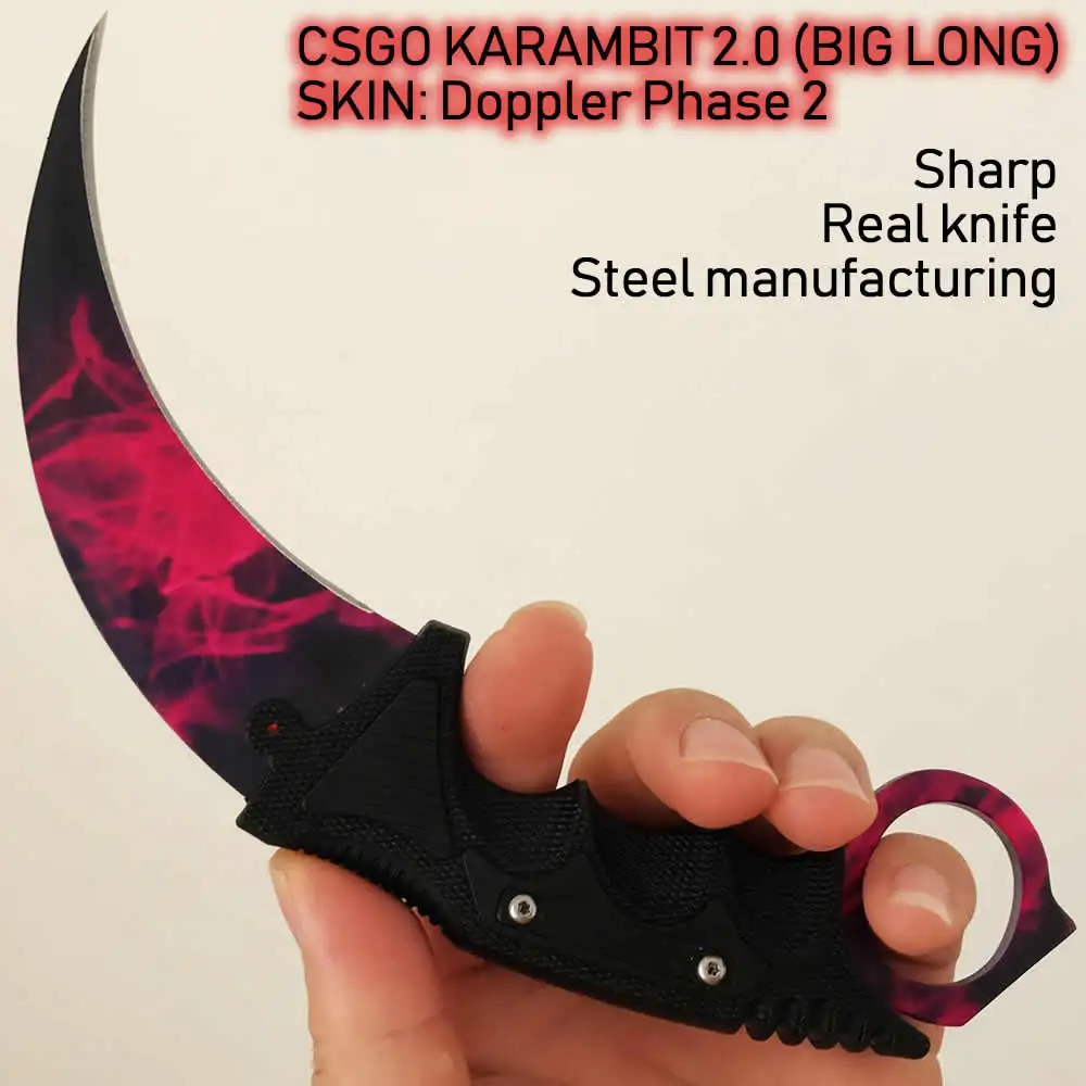 CS GO Big Long Karambit Doppler Phase 2 Elite Talon knife Counter Game knifes Fighting Hunting outdoor tools| | - AliExpress