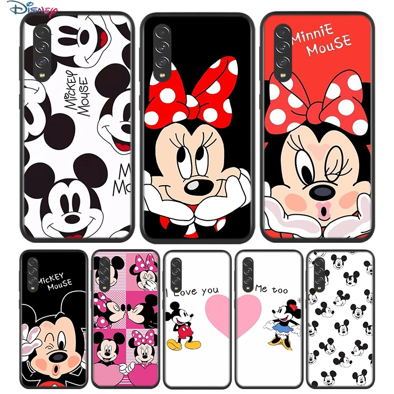 Черный мягкий чехол с Микки и Минни для Samsung Galaxy A90 A80 A70 A70S A60 A50 A40 A30 A30S A20S A20E A10 A10E |
