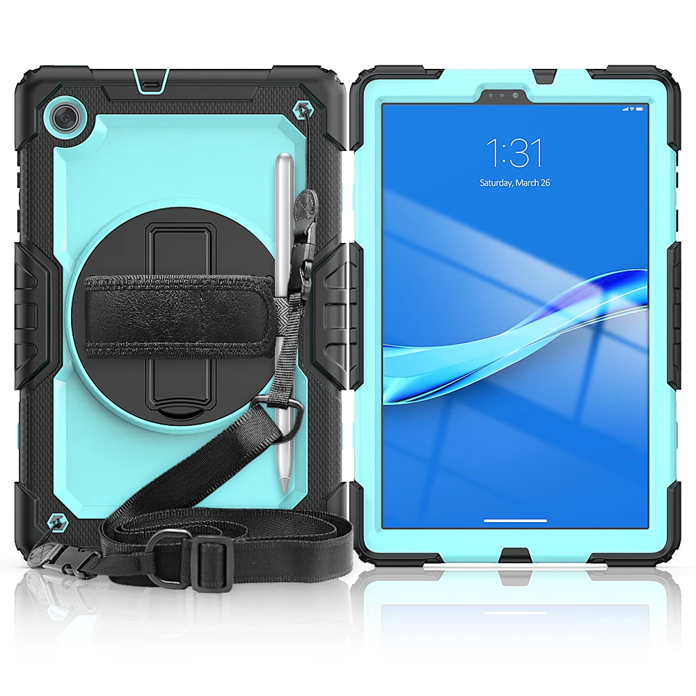 Capa Armor para Lenovo Tab Capa Kickstand de Correia de Pulso M10 hd Plus 103 Tb-x606f tb X306f X306x K10 3ª Geração Tb328fu m8 8705f - Imagem 2