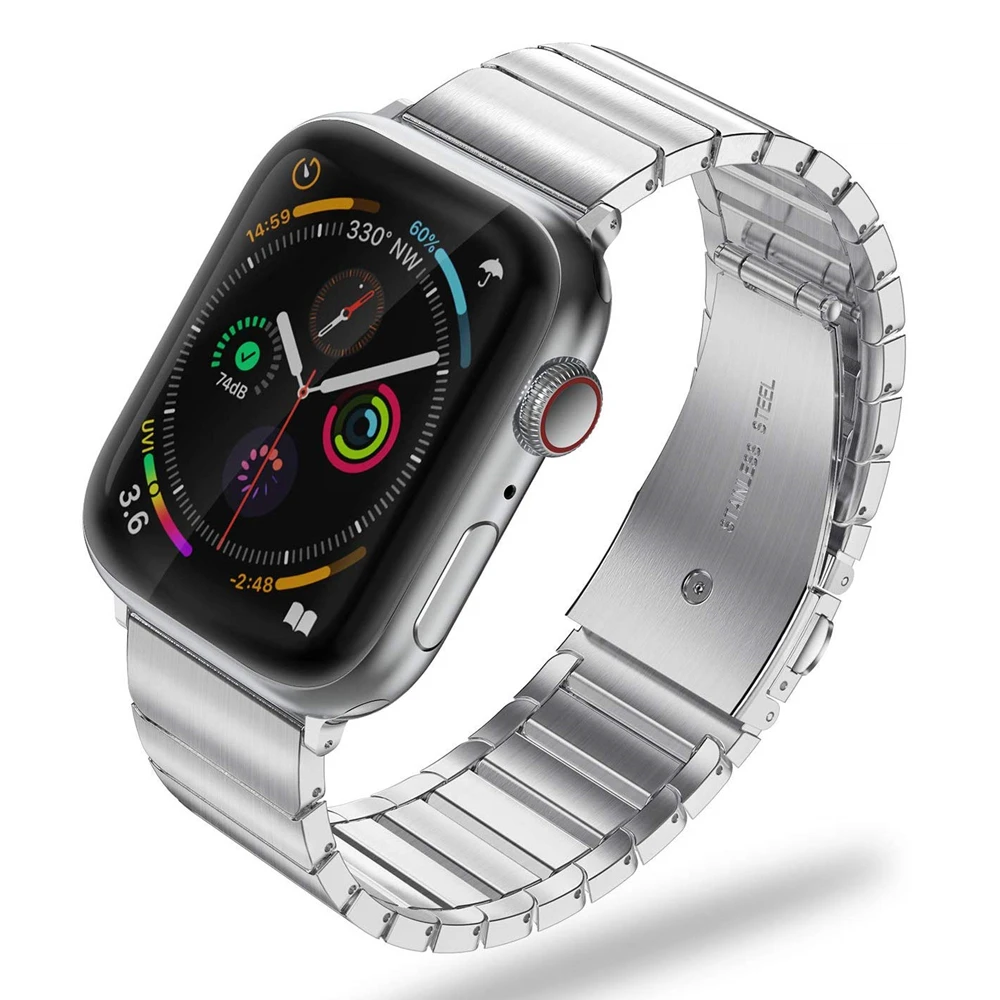 Для apple watch series 5 4 40 мм 44 ремешок из нержавеющей стали для iWatch 1/2/3 38 42 наручный