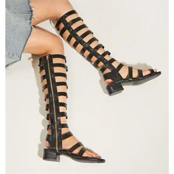

BBZAI Summer woman Cool boots Sexy women's shoes New pattern Sandals 4CM Square heel Fashion Show 4-9 10