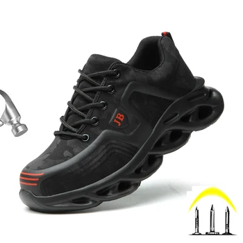 

Men's Steel Toe Work Safety Shoes Casual Breathable Outdoor Sneakers Puncture Proof Boots Comfortable Industrial Shoes Dropship