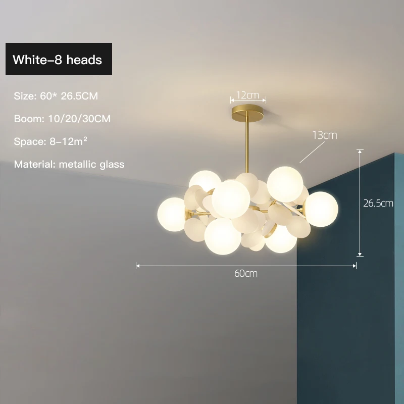 Modern Nordic Design LED Chandelier For Living Room Bedroom Dining Room Kitchen Ceiling Pendant Lamp Glass Ball G9 Hanging Light dining room chandeliers Chandeliers