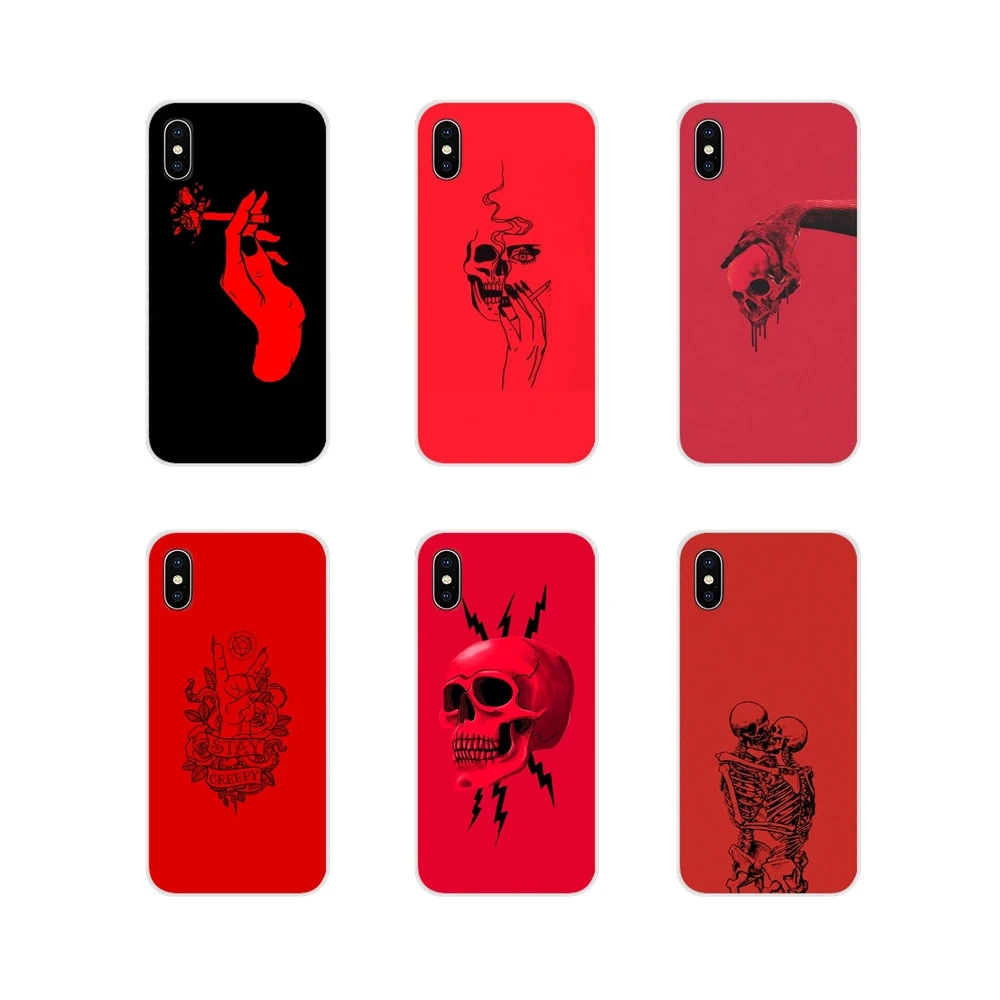 Aksesoris Ponsel Shell Covers Merah Corat Coret Estetika Untuk Samsung Galaxy S2 S3 S4 S5 Mini S6 S7 Edge S8 S9 S10E Lite PLUS Setengah Dibungkus Kasus AliExpress