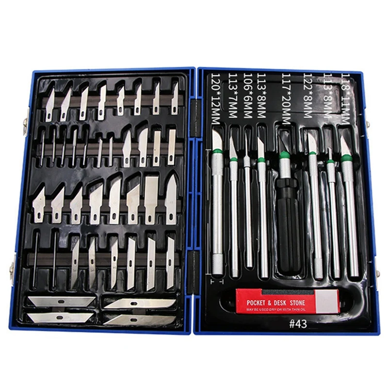 Carving Knife Set 56Pcs Double Bubble Carving Knife Carving Paper Knife Rubber Carving Knife Manual Diy Tool