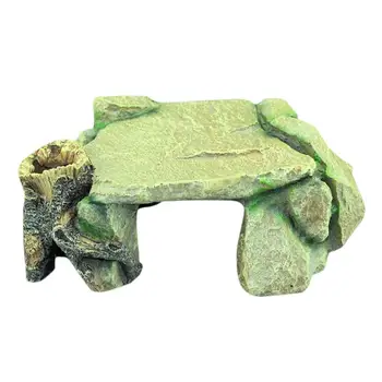 

Simulation Tortoise Climbing Stone Fish Tank Rockery Water Scene Decor Refuge Resin Stone For Home Office Aquarium Ornament