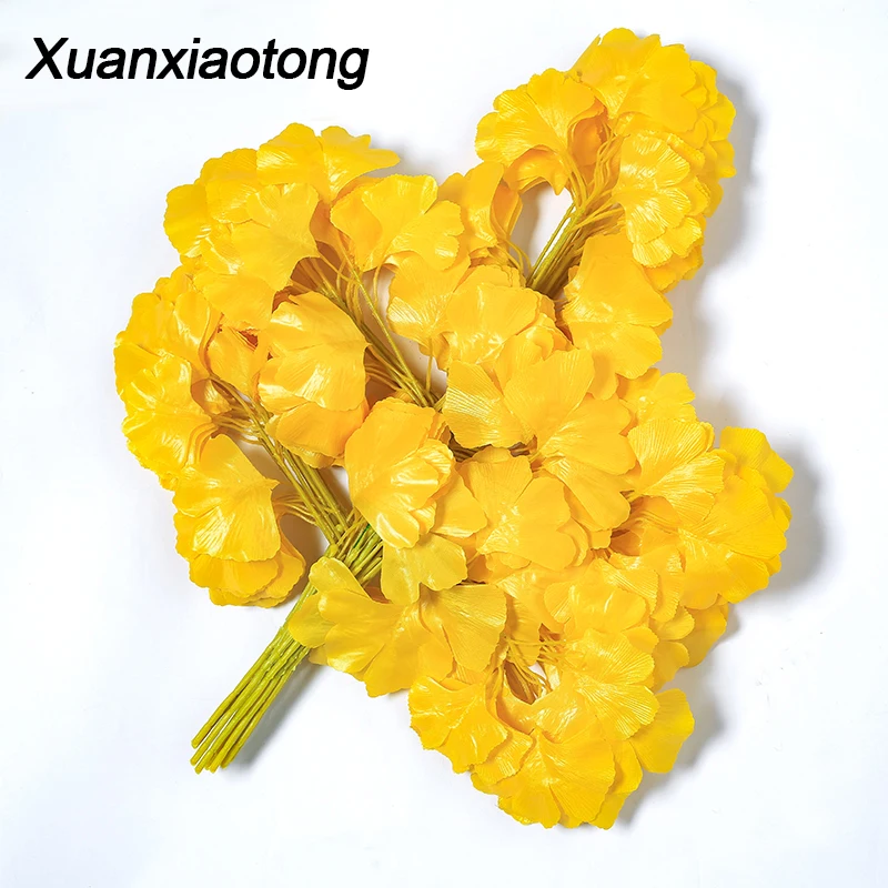 Xuanxiaoong 12Rama/набор желтых листьев гинкго искусственные растения для дома Осенние