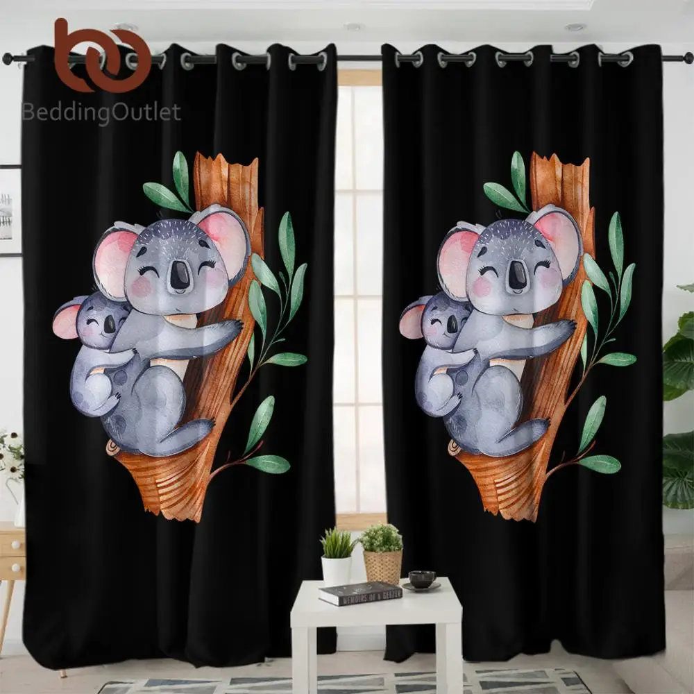 BeddingOutlet Koala Семейные занавески s Мультяшные для детской спальни эвкалипт дерево