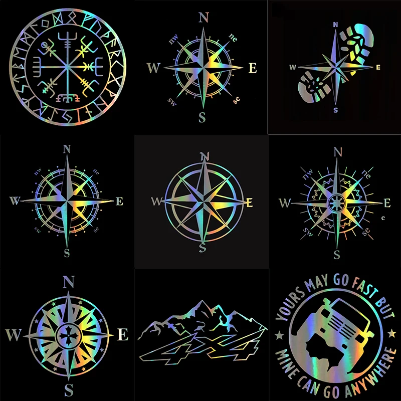 

DAWASARU Car Sticker NSWE Compass Funny Car Decal Reflective 3D Stickers on Car Warning Sign Vinyl Styling Accessories 15cm*15cm