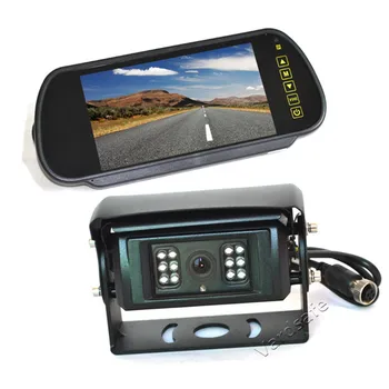 

Vardsafe VS824K Motorized Shutter Reversing Camera with Heater & 7 Inch Clip-on Mirror Monitor for Truck Bus RV Trailer Caravan