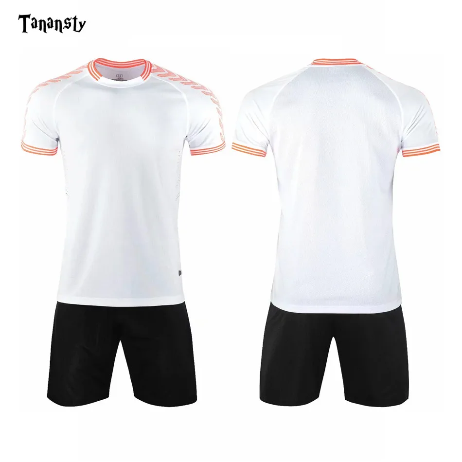 Jersey Blank Football Men Soccer Survetement Uniform Adult CustomizeTraining Tracksuit Uniforms Shirt with Shorts Suits New Set