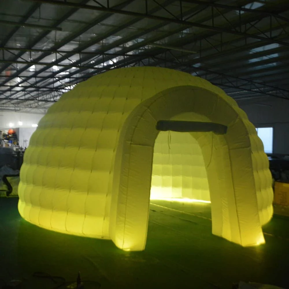 Tenda Gonfiabile Gigante Della Cupola Di Trasporto Libero Con Illuminazione A Led Tenda Gonfiabile All'Aperto Igloo Del Partito Del Diametro 6M/20Ft 8