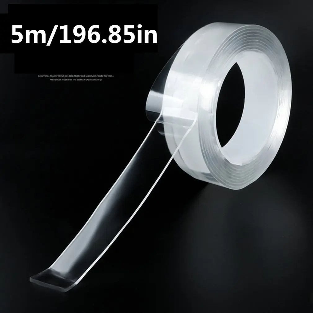Reusable Practical Portable Seamless Nano Tape Million Times Transparent Wash Magic Glue Double-Sided Tapediscount