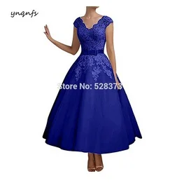 photo color YNQNFS MD220 элегантные винтажные платья для матери невесты наряды для жениха с v-образным вырезом длиной до чая пышные трапециевидные индивидуальный заказ - Цвет: photo color