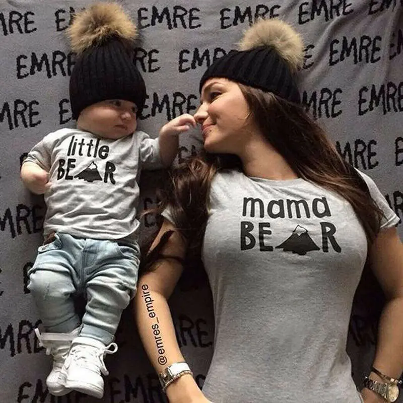 Fashion Matching Hat Women Kids Baby Warm Winter Knit Beanie Fur Pom Bobble Hat Crochet Mother and me Ski Cap Set
