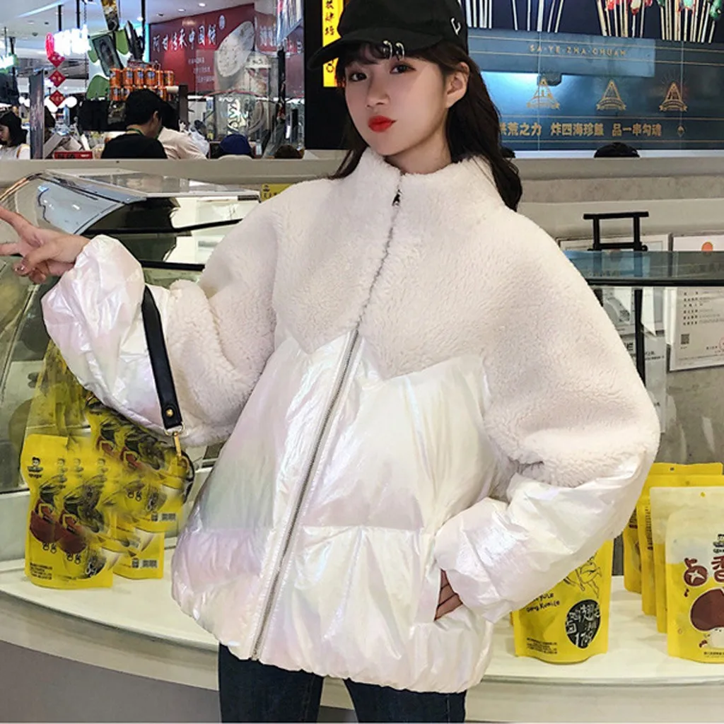 Chaqueta mujer,, модная уличная куртка для женщин, имитация ягненка, комбинированная куртка, пальто, теплое, с длинным рукавом, пальто, куртка женска