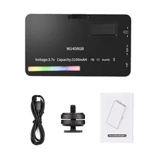 

RGB LED Video Light Rechargeable Photography Mini Type-C Dimmable 20 Lighting Effects For Video Shooting Cold Shoe Adapter