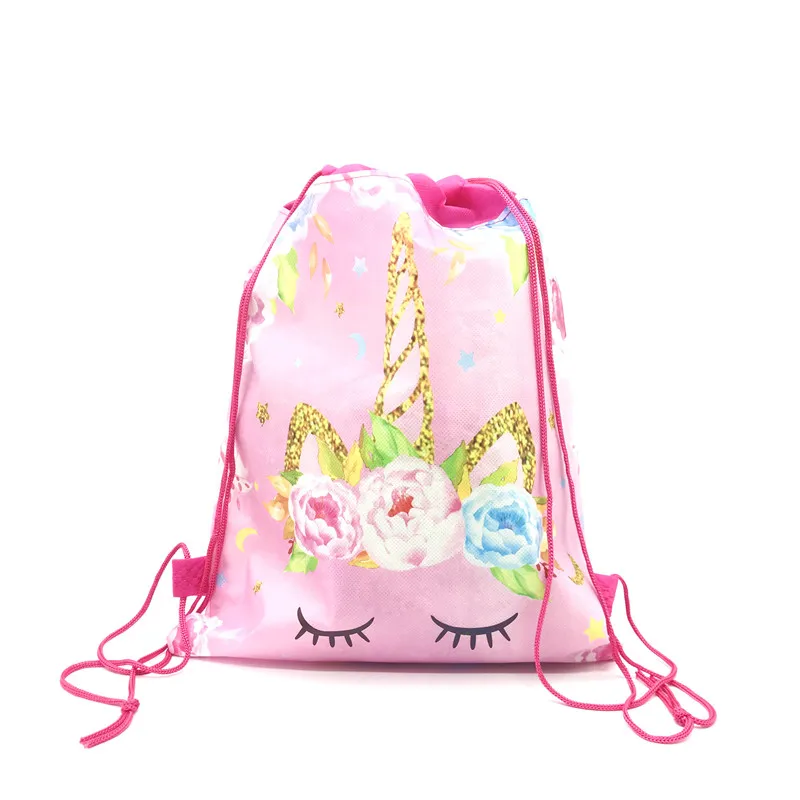 Bundle pocket-6-1PC 1 шт., сумка на шнурке с изображением героев мультфильма «История игрушек», «Человек-паук», «Винни», школьный рюкзак на день рождения для мальчиков и девочек, вечерние рюкзаки с изображением единорога Микки Мауса - Цвет: Bundle pocket-6-1PC