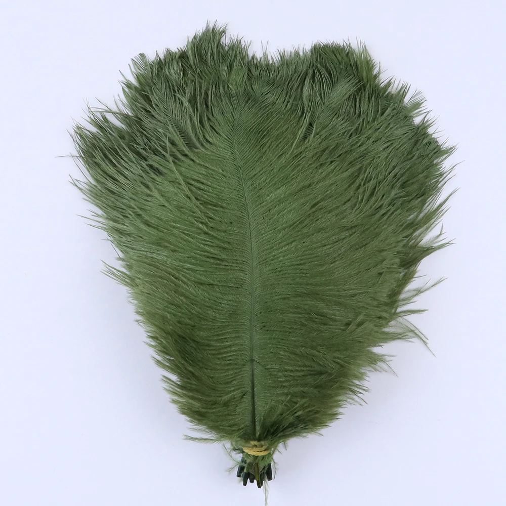 TS0120053 25-30cm army green ostrich feathers 2