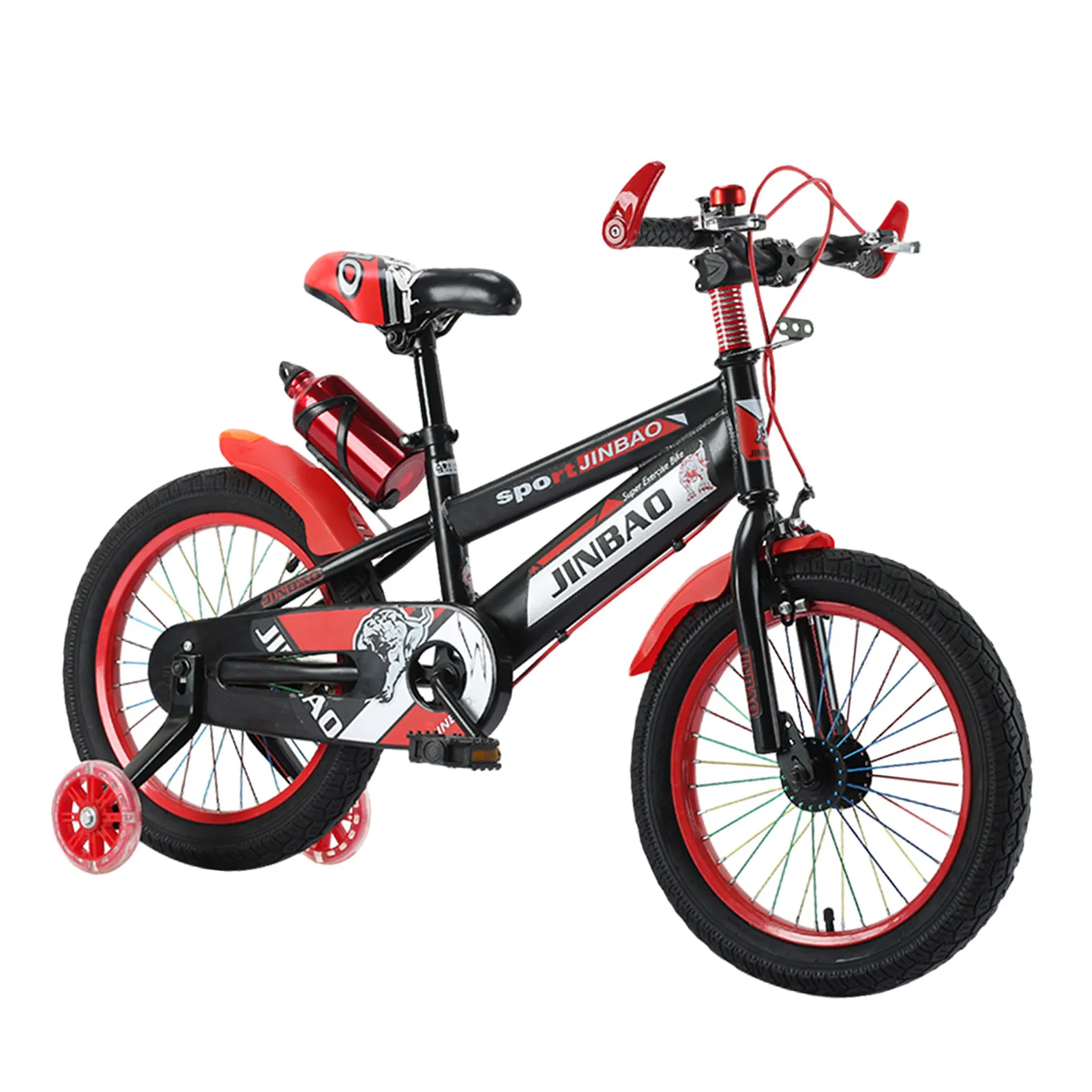 18Inch Mountain Bikes Non-slip Grip Adjustable Seat Sponge Saddles With Training Wheels Carbon Steel Balance Bicycle For Childre | Спорт и