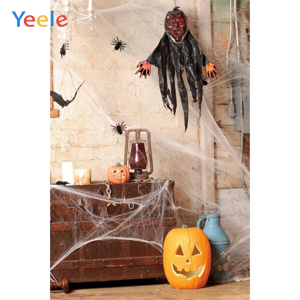 

Halloween Backdrop Pumpkin Lantern Spider Web Portrait Vinyl Photography Backdrops Photographic Background For Photo Studio