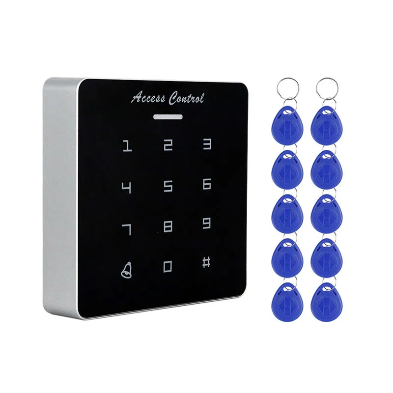 

DC12V Electronic Access Control Keypad RFID Card Reader Access Controller with Door Bell Backlight for Door Security Lock System