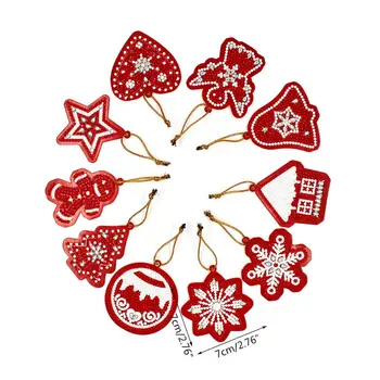 

20 Pieces Christmas DIY Artificial Diamond Painting Gift Tags Resin Painting Han