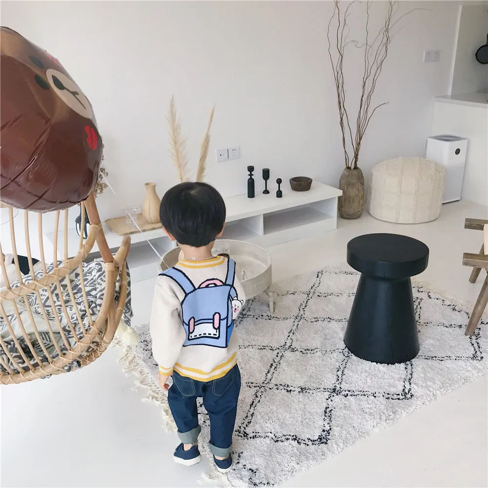 Lmt1703 Autumn And Winter New Products Child Super Cute Cartoon-Style School Bag Jacquard Pure Cotton Wire mao zhi shan