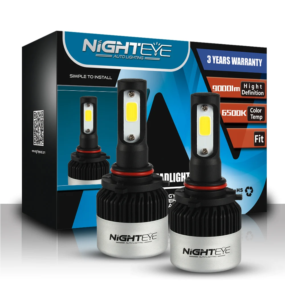 

NIGHTEYE 72W 9000LM LED Headlight for Cars H1 H4 H7 H11 9005 9006 Light Bulbs White Beam 6500K Headlamp Kit Auto Car Lamp