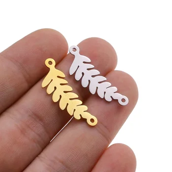 

5pcs/lot Bohemia Polishing Tree Leaf Connectors Stainless Steel Charm Pendants DIY Bracelet Earrings Jewelry Making Supplies