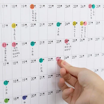 

1 Pcs Cute 2020 Block Year Planner Daily Plan Paper Wall Calendar with 2 Sheet EVA Mark Stickers for Office School Stationery