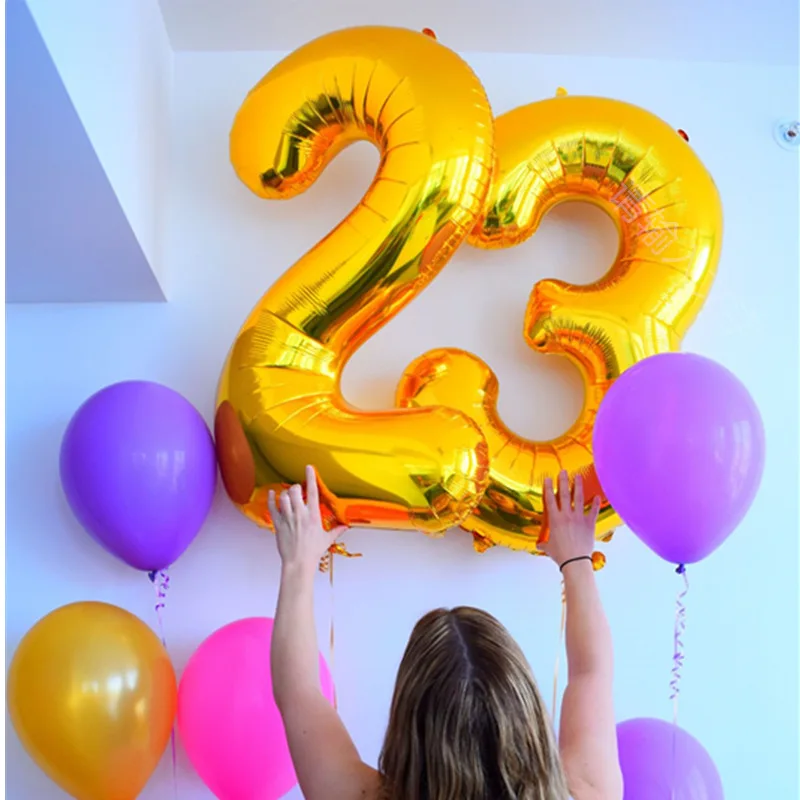 2pcs 32 40 Big Size Number 23 Years Old Foil Helium Balloons Rose Gold Adults Birthday Party Anniversary Decor Balaos Supplies Aliexpress