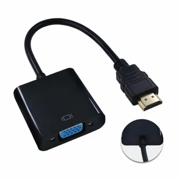 

500pcs/lot HDMI to VGA Adapter Converter HDMI Cable Support Full HD 1080P HDTV HDMI Male to VGA Female For PC Laptop