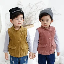 Детская одежда; Новинка года; сезон весна-осень; корейский стиль; Детский вельветовый жилет; пальто для детей; для мужчин и женщин; для детей