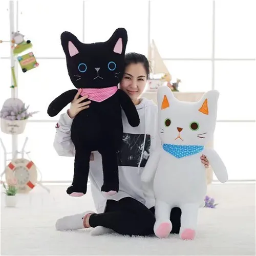 Fancytrader 31â€˜â€™ Giant Stuffed Plush Animals Cat Toys Soft Cuddly Black White Cats Doll Birthday Gift 80cm 2 Colors (3)