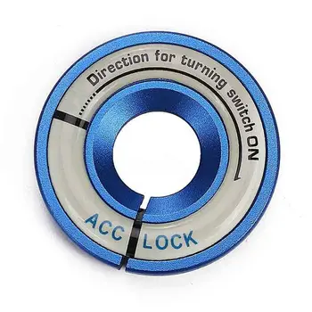 

Key Ring Trim Cover Night Light Switch Car Ignition Blue Decoration