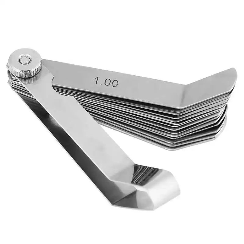 Thickness Gauge Stainless Steel Curved Feeler Gauge Ruler Welding Inspection Tool 0.05-1.00mm 90 Degree Right Angle Ruler feeler gauge