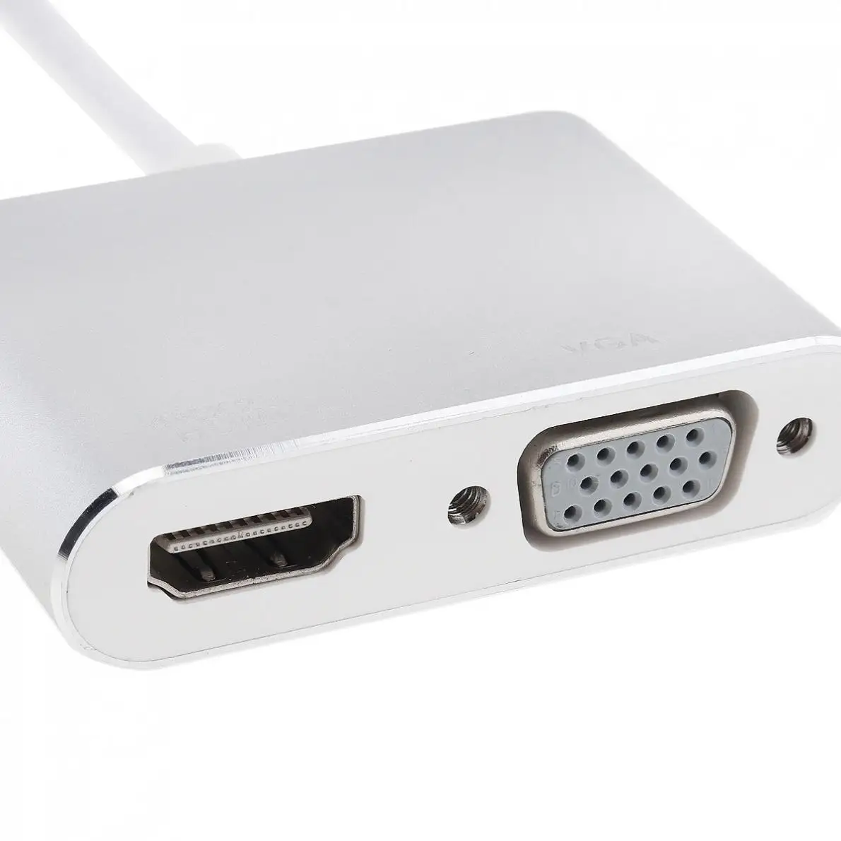 Два в одном серебряный портативный адаптер TypeC к HDMI/VGA поддержка устройств с поддержкой TypeC к устройствам с поддержкой HDMI/VGA для ноутбуков