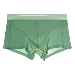 Summer Ice Silk Sexy Men Underwear Man Seamless Quick Dry Boxer Shorts Cool Breathable Comfortable Male Panties Underpants Cueca