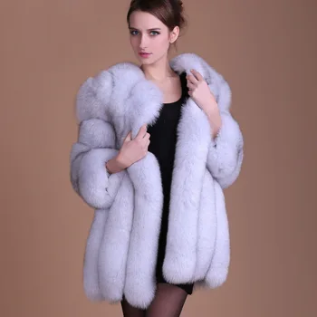 

Faux fox wool imitation leather wholesale vogue of new fund of 2020 han edition fur coat female long fur coat SX359