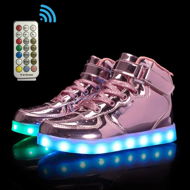 white high top light up shoes