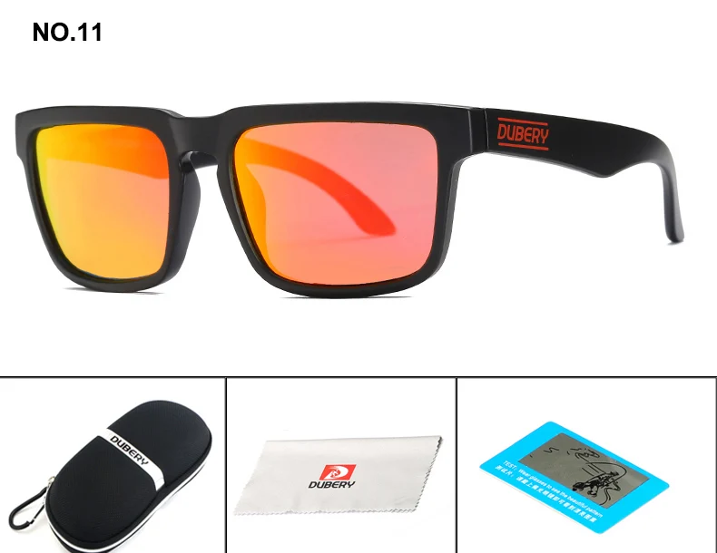 DUBERY, поляризационные солнцезащитные очки для мужчин и женщин, квадратные спортивные солнцезащитные очки для вождения, роскошные фирменные дизайнерские солнцезащитные очки, UV400 - Цвет линз: D11